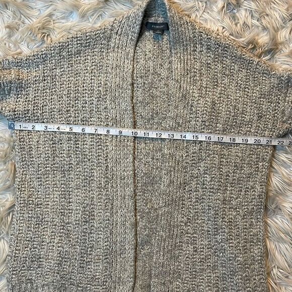 Primark Grey Chunky Knit Open Cardigan Sweater with 3/4 Sleeves (Size: XS) - Picture 9 of 16